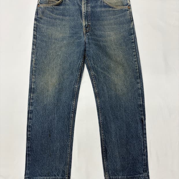 리바이스 505 USA 오렌지텝 워싱 데님 청바지