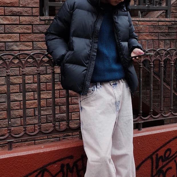 [L] 다임 클래식 배기 데님팬츠 오버다이드핑크