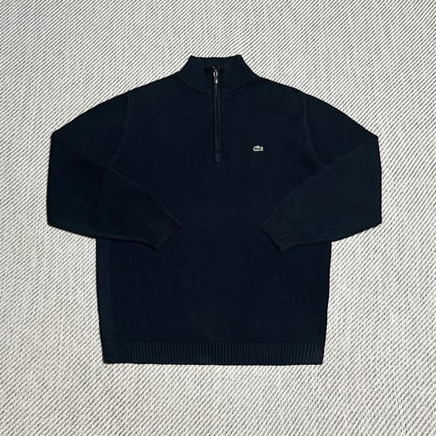 [XL] Lacoste 라코스테 네이비 하프 집업 코튼 맨투맨