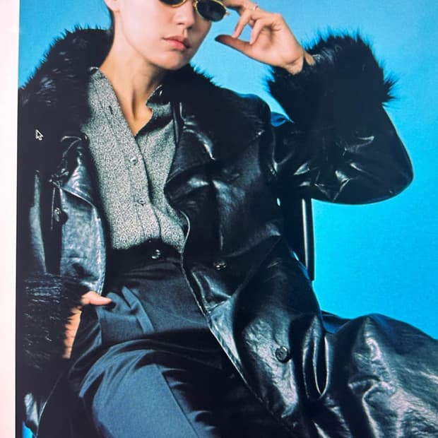 미스치프 레더 퍼 코트 