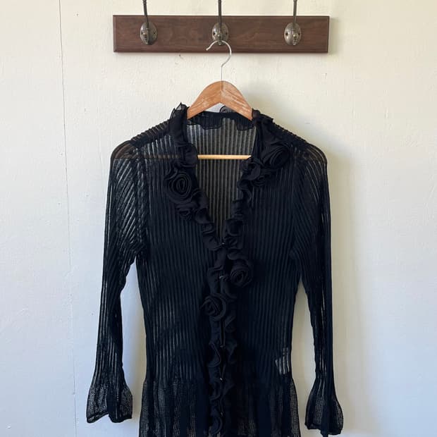 Chamois 플라워 시스루 가디건