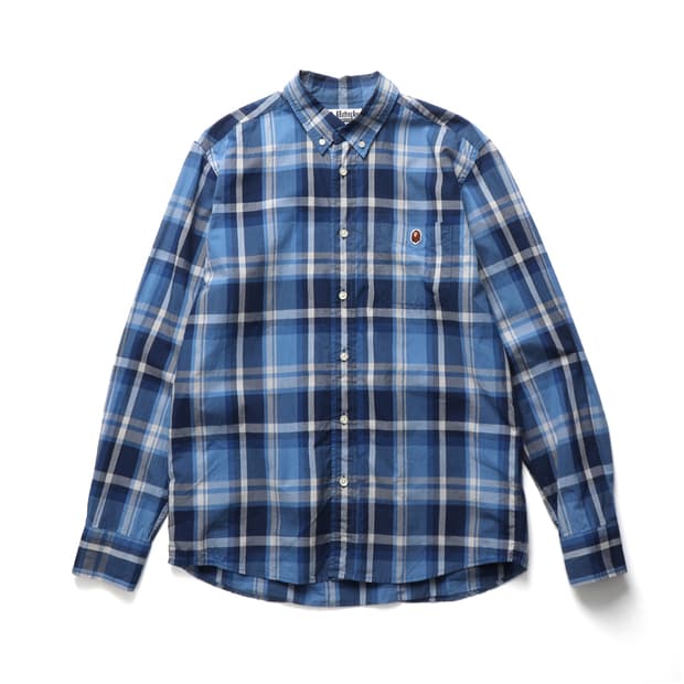베이프 A BATHING APE Blue Plaid Shirt