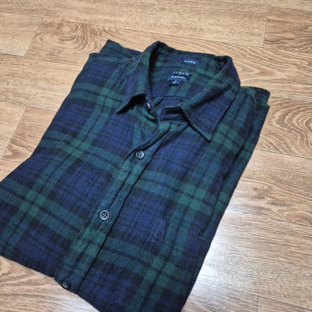 제이크루 블랙와치 플란넬 셔츠 L