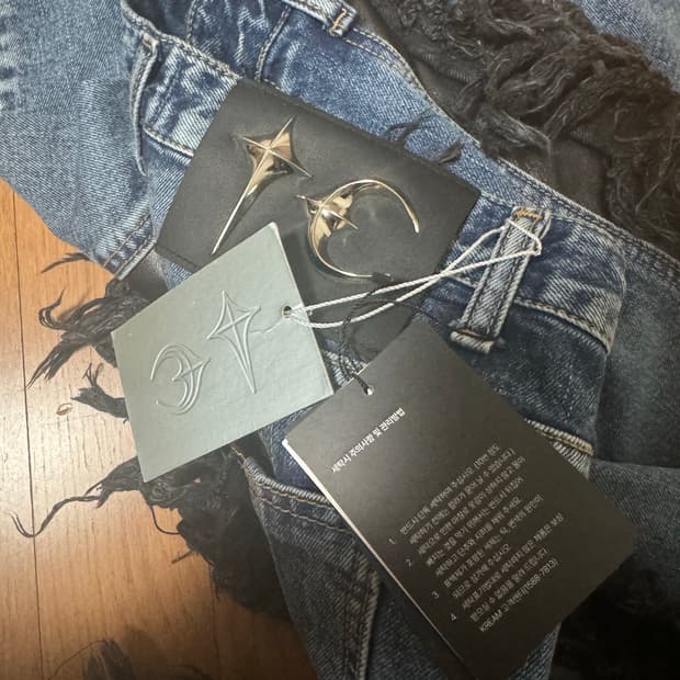 떠그클럽(thug club) 모히칸 레더 데님 팬츠 M사이즈