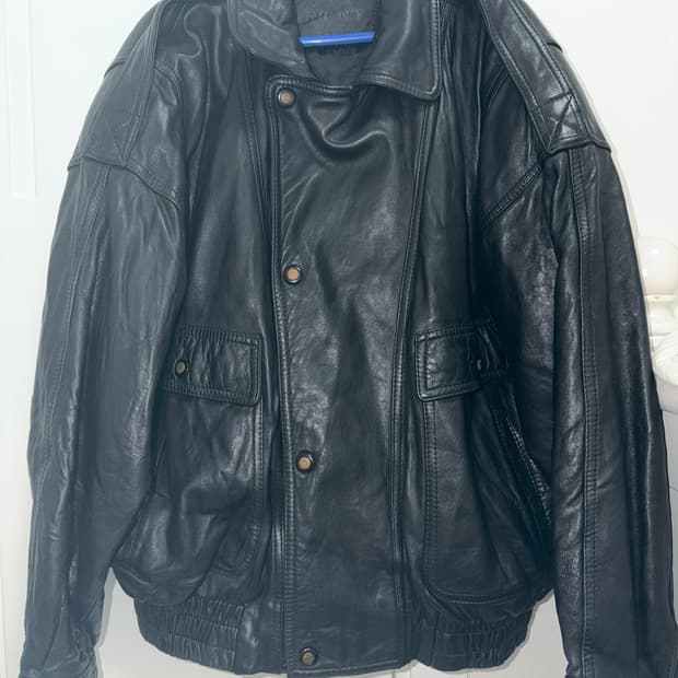 빈티지 양가죽 자켓 오버핏 리얼레더