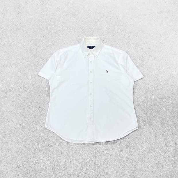 폴로 랄프로렌 포니 로고 슬림핏 반팔 셔츠 화이트