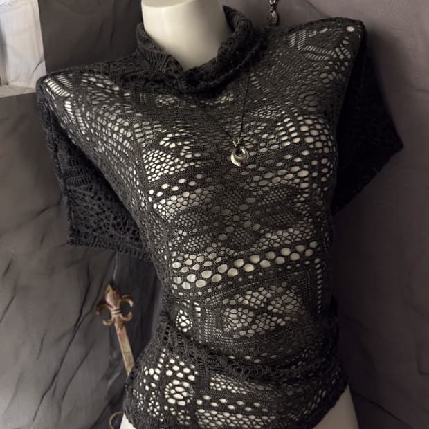 Half- Neck Crochet Knit 0098
