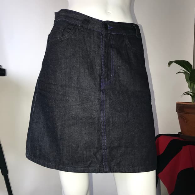 LOA Purple Stitch Denim Skirt