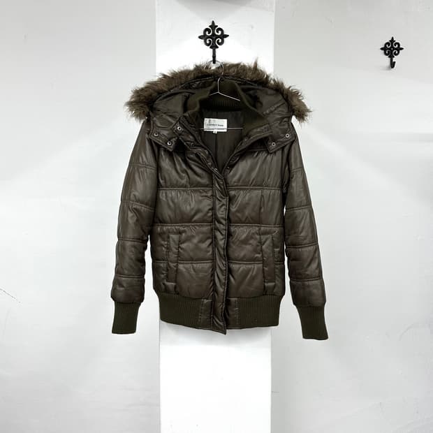 Brown glossy down jacket