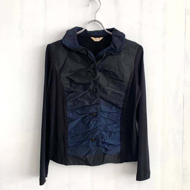 Black & Midnight Navy Ruched Jacket