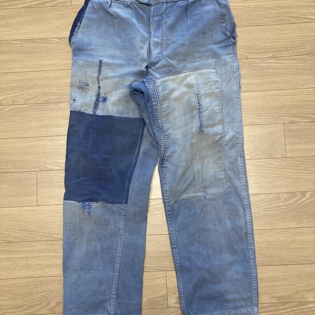 60s 프렌치 워크팬츠 페이드 블루 dumont d'urville 31