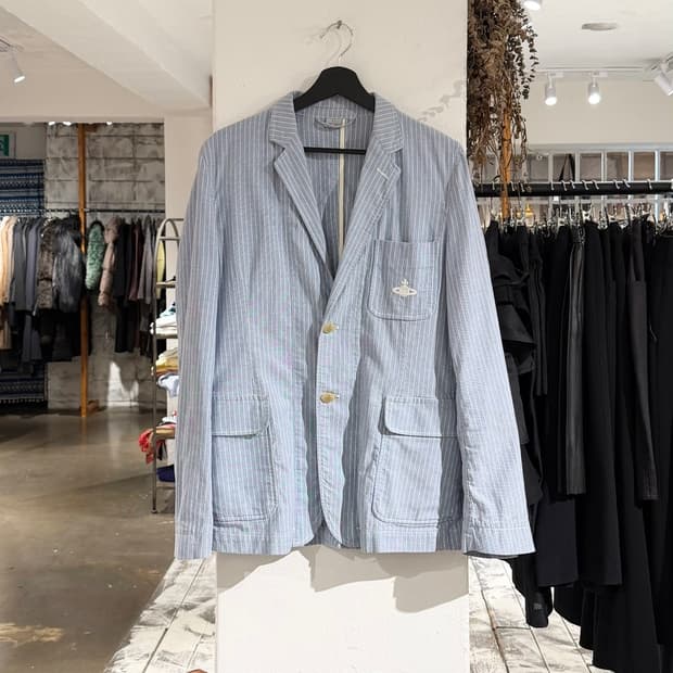 비비안웨스트우드 맨 블루 스트라이프 블레이저