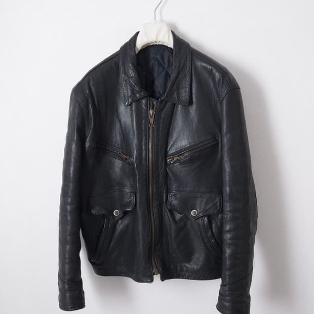 1980's 6pockets leather jacket