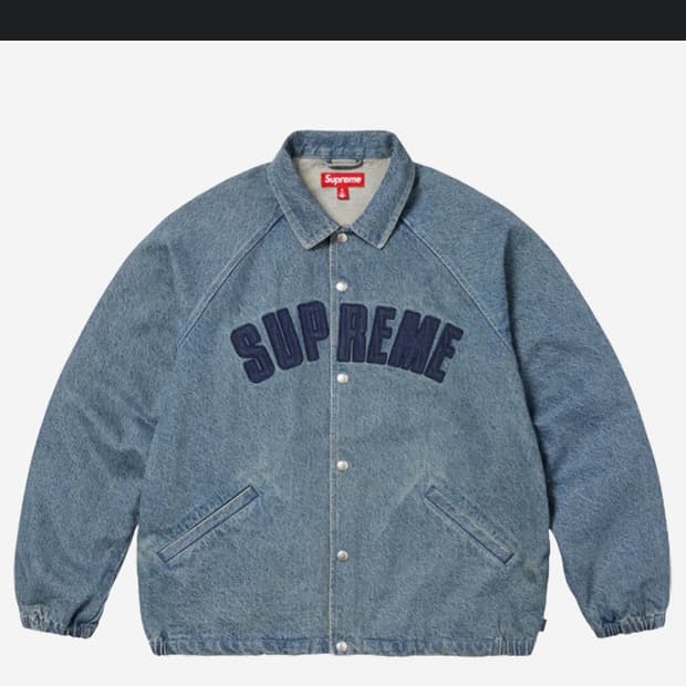 25ss 슈프림 아크 데님 코치 자켓 워시고 인디고 XL