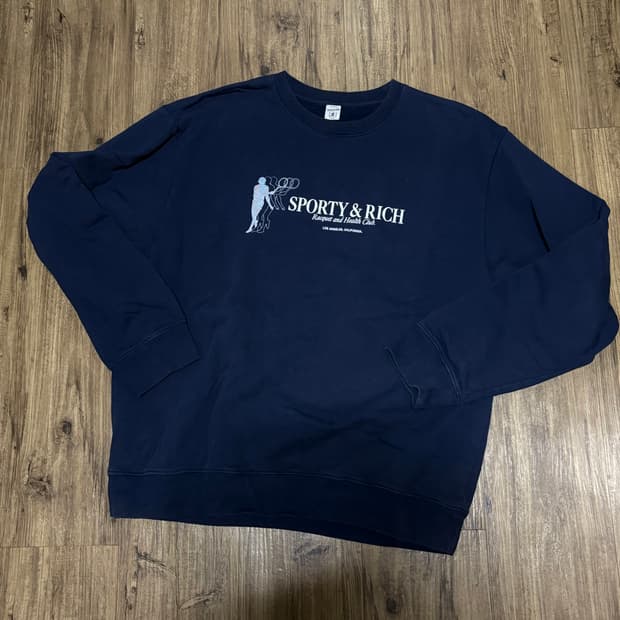 스포티앤리치 맨투맨 네이비 L사이즈