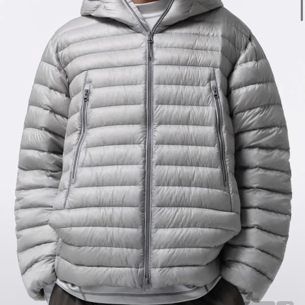 무신사스탠다드 시티레저 시어 립스탑 경량패딩 라이트그레이 S
