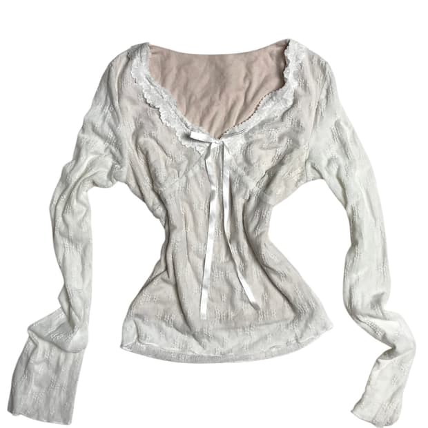 일본 빈티지 레이스 롱 슬리브