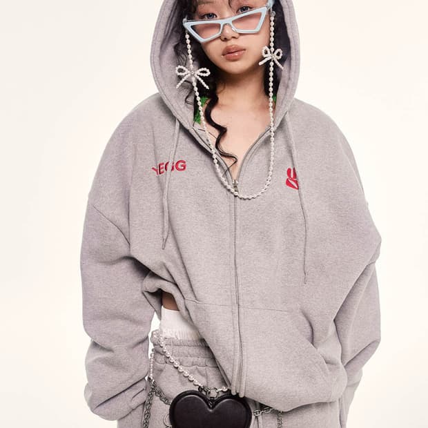 예그 윙 후드집업 그레이