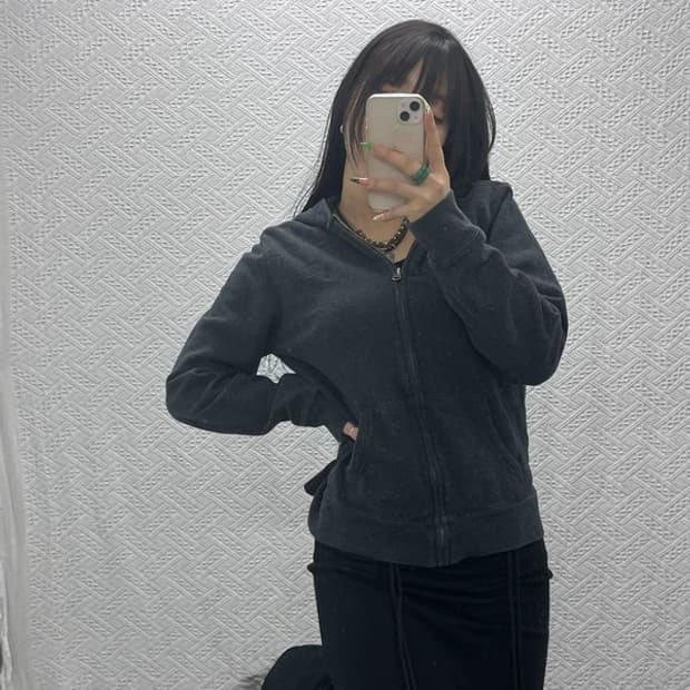 폴로 랄프로렌 빈티지 모던 캐주얼 차콜 기모 후드집업 XL C09204