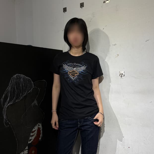 할리데이비슨 y2k 와투케 빅로고 반팔 티셔츠