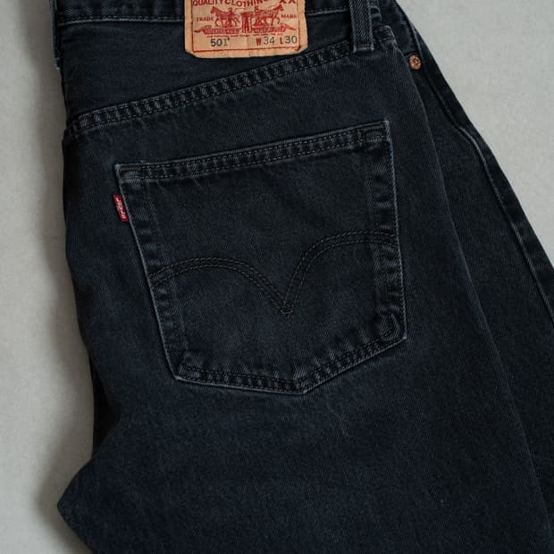 빈티지 리바이스501 블랙데님 34x30