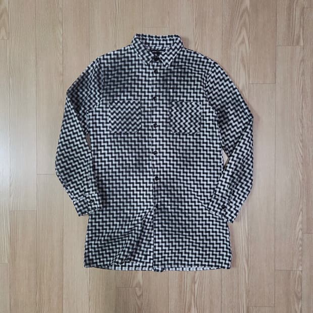 semantic design 러기드 체크 백 지퍼 셔츠 재킷