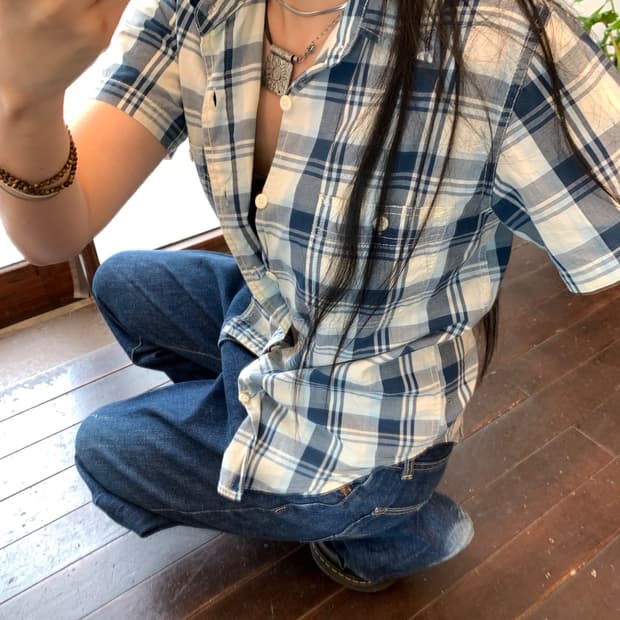 오쉬코시 하프체크셔츠