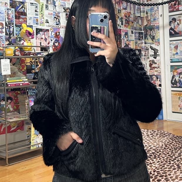 MOTIVI 빈티지 리버시블 무스탕 퍼 자켓