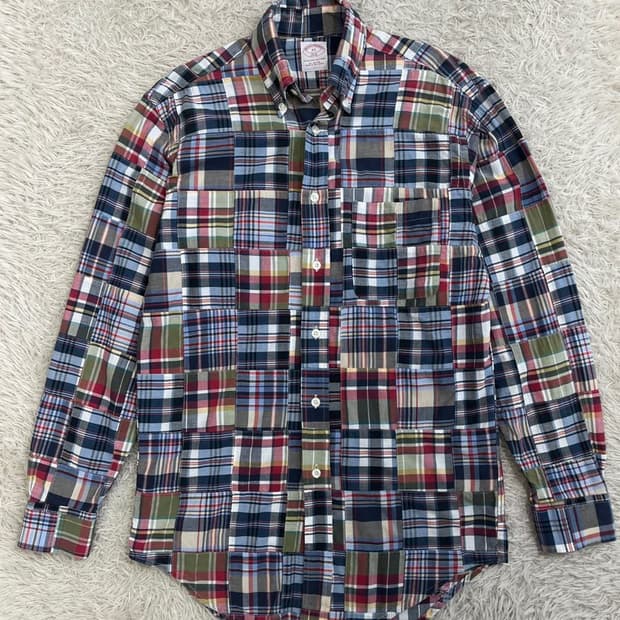 브룩스브라더스 패치워크 마드라스 셔츠/#3188