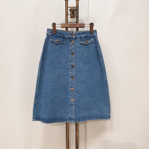 자라 여성 데님 스커트 미디 청치마 S