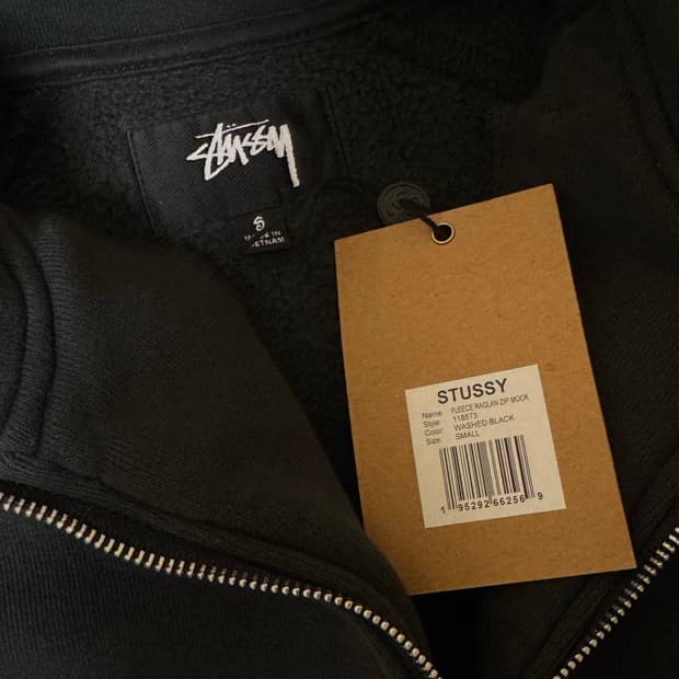 스투시 기모 하프 집업 S 새상품