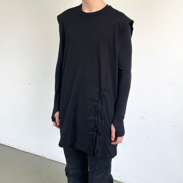 요지야마모토 s’yte 개더 스트링 슬리브리스