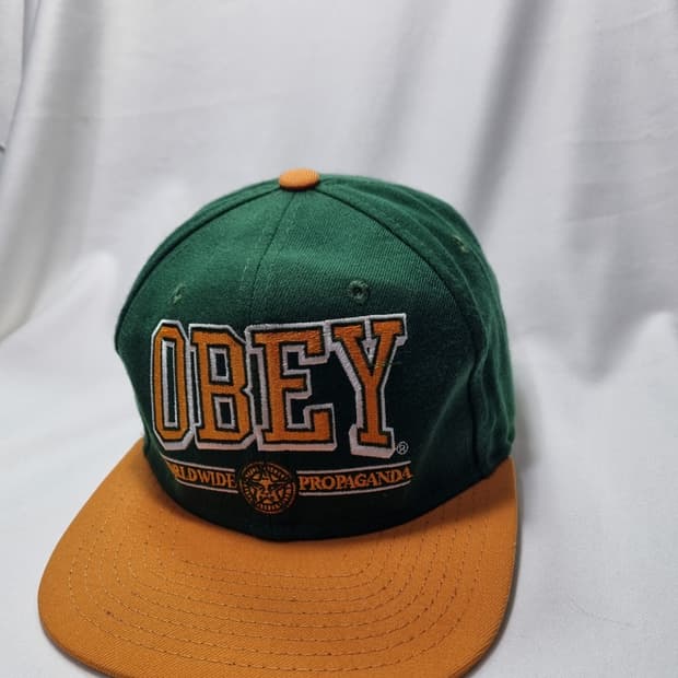 OBEY 오베이 그린/오렌지 스냅백