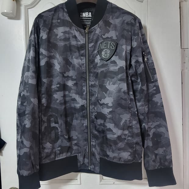 NBA 네츠 카모 밀리터리 봄버 자켓 블루종 XL 105