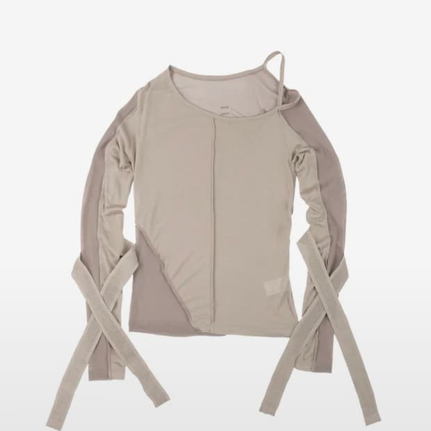 오호스 Bandage Mesh T-shirt / Brown