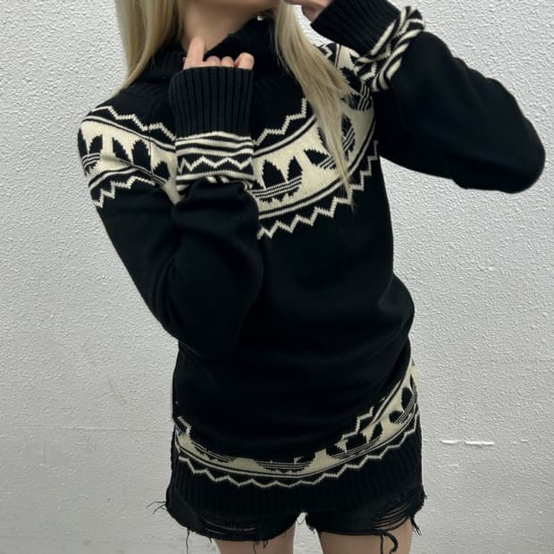 아디다스 y2k 파이어버드 니트후드 원피스 100