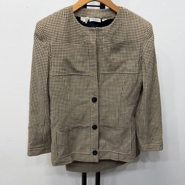 정품) 발렌티노 체크 패턴 자켓 스커트 셋업 6