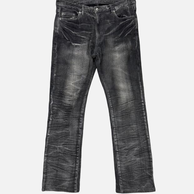 fur lining wrinkle fade jean