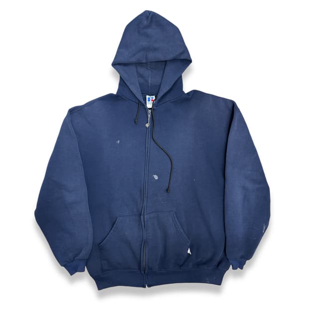 90s 러셀 네이비 후드집업 XL