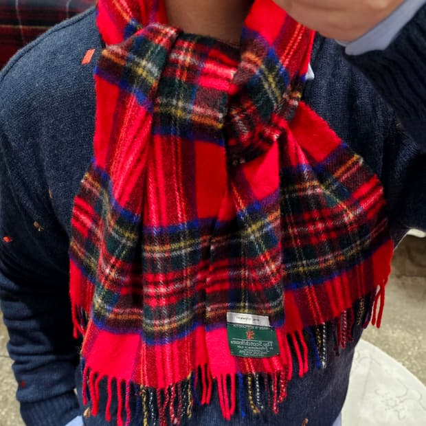 Johnstons of Elgin 램스울 타탄체크 머플러