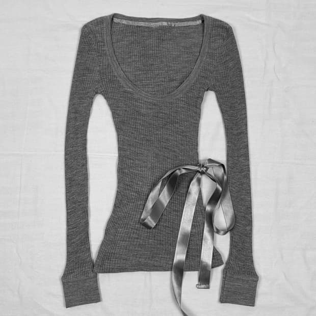 Silver Ribbon Slim Rib Top