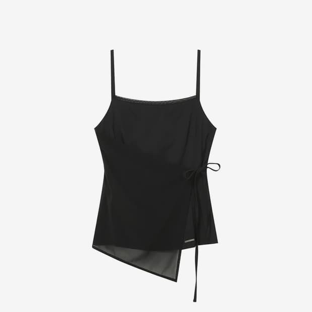 미세키서울 Sheer mod wrap sleeveless BLACK 