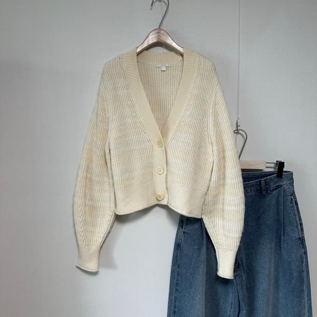 코스 벌룬슬리브 모헤어 가디건