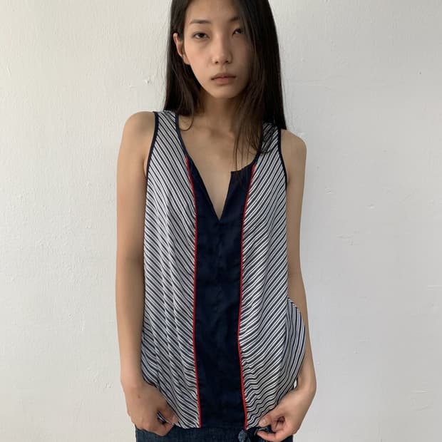 Gap striped sleeveless blouse