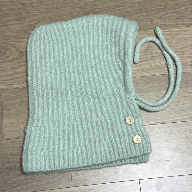니트 바라클라바 민트색