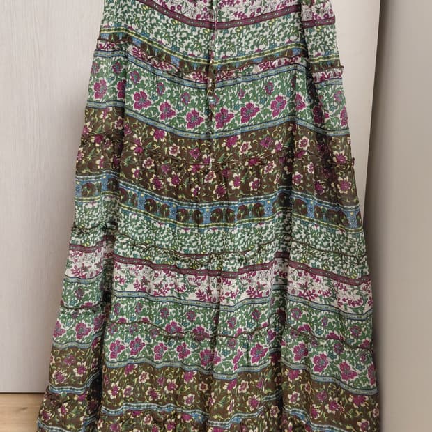 딥 포레스트 프릴 롱 스커트