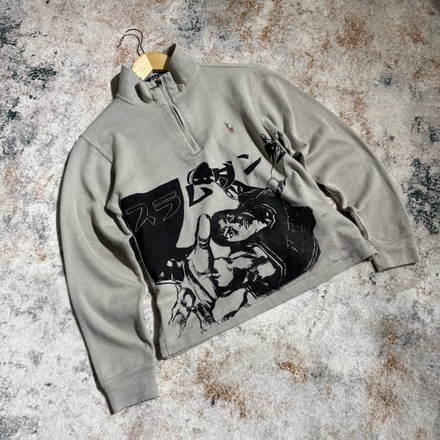 폴로 랄프로렌 슬램덩크 커스텀 반집업 니트