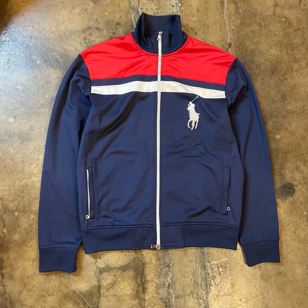 폴로 랄프로렌 빅포니 배색 트랙 자켓 져지 다크네이비