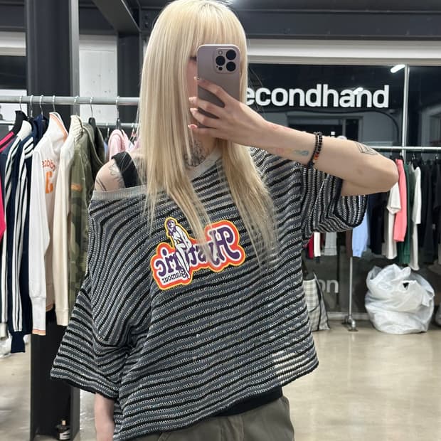 히스테릭 글래머 히스걸 트윙클 씨스루 크롭 슬리브