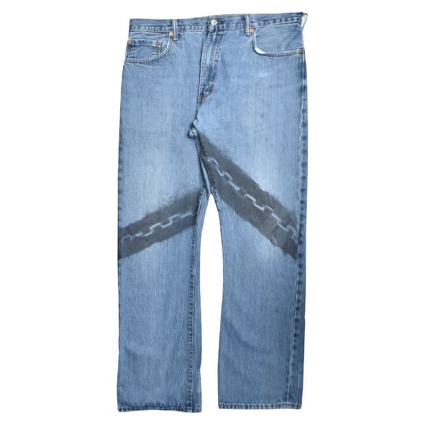 00S 리바이스 517 부츠컷 청바지 체인 커스텀 데님팬츠 38 